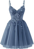 Pbong  Lace Applique Tulle Homecoming Dresses for Teens Sparkly 3D Flower Short Prom Dress Sequin Quinceanera DAMA Dress