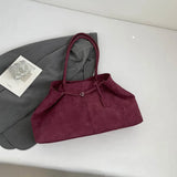 Pbong  Large Capacity Suede Fabric Simple Tote Bag for Women Shoulder Bags Designer Luxury Brand Handbags and Purses