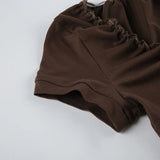 Casual Lace Trim Bandage T Shirt Slim Basic Deep V-Neck Short Sleeve Tees Women 2024 Summer Fashion Streetwear Ladies
