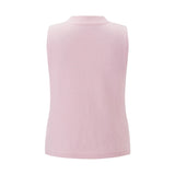 Pbong  Women Sweater Vest Elegant Front Button Round Neck Cardigan Crop Tops Chic Fashion Tank Tops Casual Streetwear