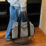 Pbong  Lazy Style Large Capacity Autumn Winter Handbag Tote Bag Travel Bag Dry Wet Separation Urban Simple Canvas Bag Soft Zipper Cl...