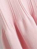 Lapel Ruffle Kintting Short Dress For Women Elegant Fashion A-line Summer Dress Metal Button Solid Chic Femme Vestidos 2025 New