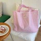 Korean Canvas Shoulder Shopper Bag for Women Large Girl Student Tote Book Bag Woman Fashion High Quality Female Handbags Purses