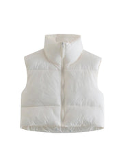 Casual Woman Black Loose Short Vest Female Fashion Oversized  Solid Color Tank Ladies Basic Warm Sleeveless Jacket