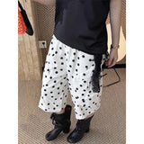 Pbong   American Retro Full Print Casual Pants Women Spring Summer Thin High Waist Loose Lazy Style Straight Wide Leg Short Trousers