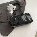 Women Small PU Solid Color Shoulder Bag Winter Retro Tote Bag Luxury Designer Trend Female Handbags