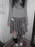 Japanese Style Harajuku Striped Skirt Women Vintage Gothic Y2k Grunge Mini Skirt Punk Irregular Streetwear Short Skirts
