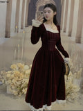 Vintage Sweet Lace Patchwork Princess Dresses Women's French Elegant Birthday Evening Party Slim Vestidos Ladies Spring Y2k Robe