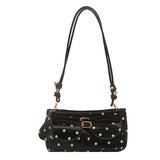 Pbong  Women Dot PU Underarm Pouch Korean Armpit Bag Multi-Pocket Cute Shoulder Bag Shopping Travel Lightweight Crossbody Bags