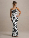 Leopard Print Incline Shoulder Sexy Maxi Dress Women Fashion Irregular Sleeveless Backless Club Party Long Dress