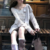 Coquette Y2k Women's Sweater Hollow out Knitwear Spring Oversize Knit Off The Shoulder Pullovers Streetwear Vintage