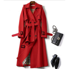 Spring Autumn Women Trench Solid England Style Long Sleeve Elegant Office Lady Coat Turn Down Collar Clothing