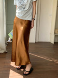 Water Wave Pleated Midi Skirt Women Summer High Waist Slim Mermaid Skirts Korean Style Fashion Long Skirt Female Clothes 2025