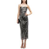 Luxury Spaghetti Strap Sleeveless Sling Cocktail Dress Women Sequins Skinny Dresses Summer Backless Party Club Dress Streetwear