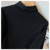 Women Black Gothic Long Sleeve Shirts and Blouse Elegant Y2k Vintage Korean Harajuku 2000s Fashion Shirt Top Clothes Autumn