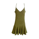 Pbong  Summer Y2k Sweet All Match V Neck Sleeveless Flower Print Vintage Short Dresses