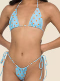 Print Halter String Two Piece Triangle Bikini Swimsuit Women Swimwear Female Bather Bathing Swimming Swim Suit Beachwear