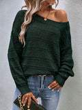 New solid color hollow round neck pullover knitted sweater