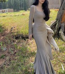 Elegant Bodycon Wedding Party Knitted Mermaid Dresses for Women Vintage Evening Runway Corset Y2k Robe Autumn Fashion Vestidos