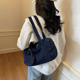 Pbong  Korean Shoulder Tote Bag for Women Trend Canvas Large Woman Hand Bag Fashion Shopper with Zipper Designer Female Handbags  black bag tote bag
