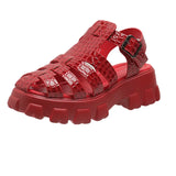 Pbong  Luxury New Thick Sole Sandals Women Wrap Toe Hollow Outs Roman Sandalias Women Casual Beach Shoes Summer Platform Sandals Woman