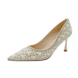 Pbong  New Women's High Heels Stiletto Heels Sequins Rhinestone Decoration Wedding Shoes Fashion Women's Dress Party Shoes