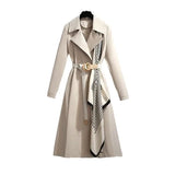 Pbong  Women's Long Coat Spring Autumn Loose Fashionable Slimming Large Size Casual Outerwear Elegant Lady Jacket Trendy