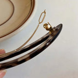 Vintage Leopard Print Oval Hair Clip for Women Elegant Acetate Pearl BB Spring Hair Clip Barrette Hair Accessories
