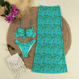 Sexy Tie-dye 3 pieces Bikinis Swimsuit For Women Swimwear Brazilian Bikini Set Biquini Female Swimuits Bandeau Beachwear