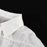 Casual Loose See-Through Shirts Women's Autumn Lapel Long Sleeve Patchwork Blouse Top Streetwear Female Solid Shirts Top