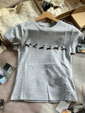 Puppy With Pearl Slim T-shirts Woman Summer Round Neck Cotton Short Sleeve Tee Gray Sweet Cute Animal Tshirt New Crop Tops Y2k