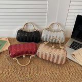 Sparkling Sequin Clutch Bag for Women Elegant Evening Purse with Crystal Buckle & Chain Strap Party Wedding Mini Bag