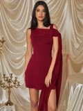 Sexy Sleeveless Elegant Bodycon Ribbon Slim Fit Mini Dress For Women High Waist Robe Off-shoulder Sexy Club Party Dress