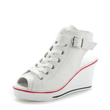 Pbong  Women Sandals  New Lady Platform Wedges Sandals Zipper Comfortable Women's Sandals Open Toe Casual Summer Sports Shoes