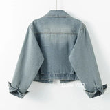 New 2025 Spring Autumn High Quality Design Sense Women’s Cowboy Jacket Casual Elegant Fashion Ladies Short Denim Overcoat