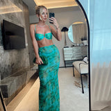 Sexy Tie-dye 3 pieces Bikinis Swimsuit For Women Swimwear Brazilian Bikini Set Biquini Female Swimuits Bandeau Beachwear