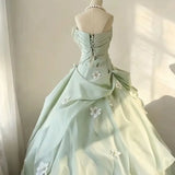 Sen style evening gown strapless slimming adult gift princess dress birthday party host performance dress customization