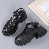 Pbong  Luxury New Thick Sole Sandals Women Wrap Toe Hollow Outs Roman Sandalias Women Casual Beach Shoes Summer Platform Sandals Woman
