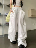 Pbong  Y2K Pink Cargo Pant Women Loose Hip Hop High Waist Streetwear Trousers American Vintage Oversize Pockets Paratrooper Pants
