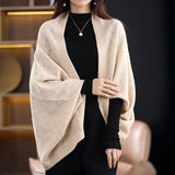 Wrap Shawl Open Cardigan Cape Sweater for Women Loose Open-front Knitted Jacket Soft Poncho Fine Knitwear Ladies Elegant Outfit