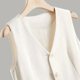 Women's Vest Coat 2025 Spring Autumn High-end Sleeveless Ladies Suit Vest Jacket Temperament Fashion Lady Blazer Horse Clip