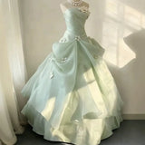 Sen style evening gown strapless slimming adult gift princess dress birthday party host performance dress customization
