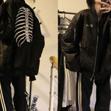 New Autnmn Vintage Jackets Bomber Jacket Women Black Gothic Harajuku Grunge American Baseball Jacket Couple Cool Outerwear