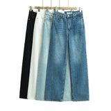 Japanese 2000s style y2k jeans for women denim pants vintage clothes baggy jeans blue loose wide leg high waist jeans black