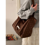 Pbong  College Style Canvas Bags for Women New Korean  Tote Casual Large Capacity Cloth Bag