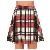 Pbong  Retro Patchwork Mini Skirt Casual Checkered Half-length Skirts Elegant Commute Style Polyester Blend Cross-Border Fashion