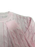New autumn and winter women's round neck long sleeved twisted rope knitted sweater