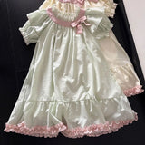French Elegant Bow Patchwork Loose Dress 2000s Summer Japanese Sweet Kawaii Dress Y2k Harajuku Vintage One Piece Dress Korean