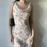 Pbong  Elegant floral print Dresses Summer Women's Dress New SKinny High Waist SLEEVELESS Lace Swinging Neck Sexy Bohemian Maxi Dress