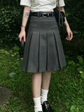 Solid Waist Women Pleated Skirt Summer Preppy Style Female Skirts Street Casual Loose Ladies Folds Faldas De Mujer